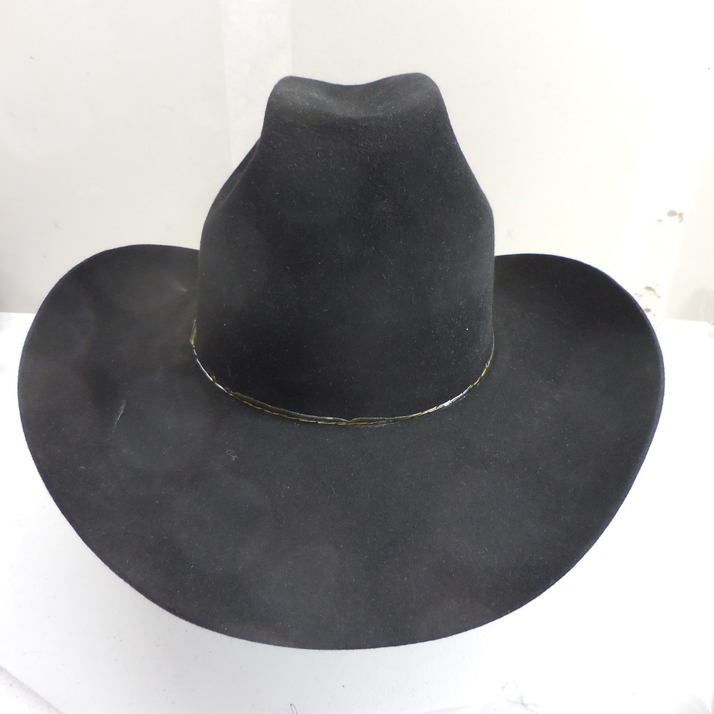 Resistol 4X Beaver Quicksilver Black Western Cowboy Hat Mens Size 7 1/2 R USA